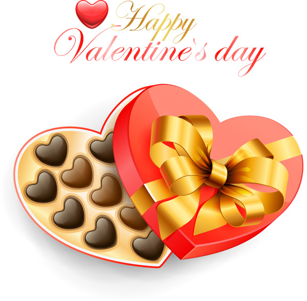 free vector Romantic valentine day heartshaped gift box vector